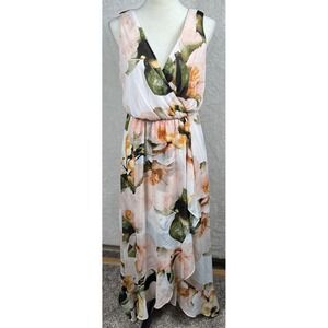 Sangria Womens Long Floral Sleeveless Chiffon Gown Romantic‎ Coquette Size 4